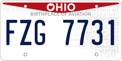 OH license plate FZG7731