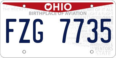 OH license plate FZG7735