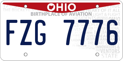 OH license plate FZG7776