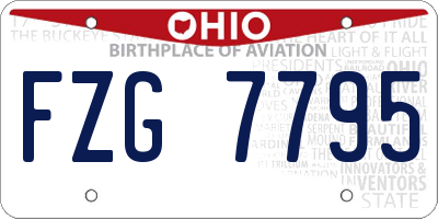 OH license plate FZG7795