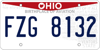 OH license plate FZG8132