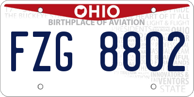OH license plate FZG8802