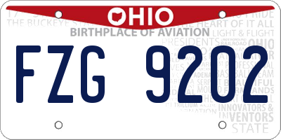 OH license plate FZG9202