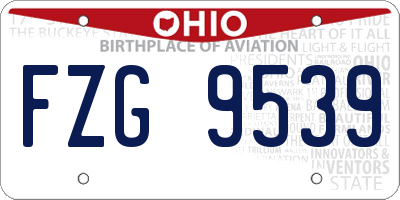 OH license plate FZG9539