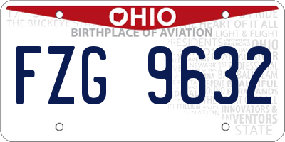 OH license plate FZG9632