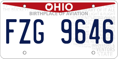 OH license plate FZG9646