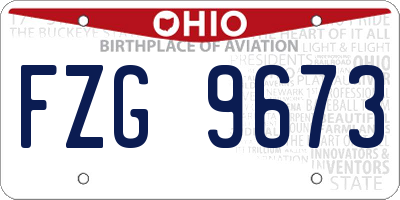 OH license plate FZG9673