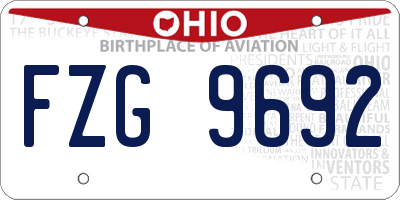 OH license plate FZG9692