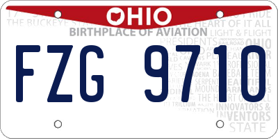 OH license plate FZG9710