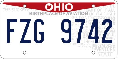 OH license plate FZG9742