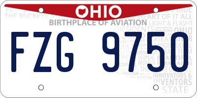 OH license plate FZG9750