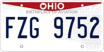 OH license plate FZG9752