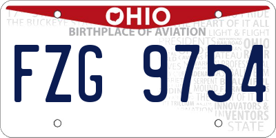 OH license plate FZG9754
