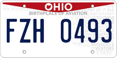 OH license plate FZH0493