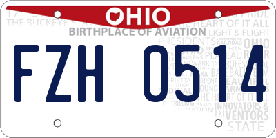 OH license plate FZH0514