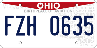 OH license plate FZH0635