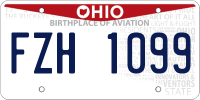 OH license plate FZH1099