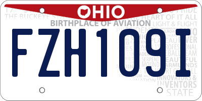 OH license plate FZH109I