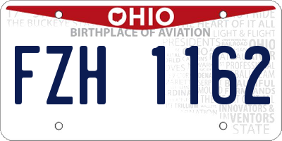OH license plate FZH1162
