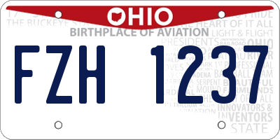 OH license plate FZH1237