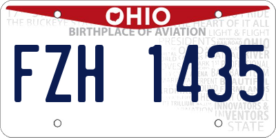 OH license plate FZH1435