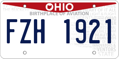 OH license plate FZH1921