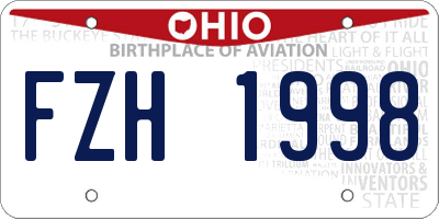 OH license plate FZH1998