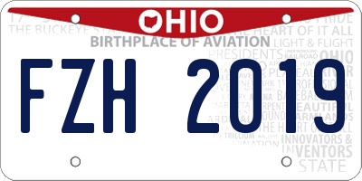 OH license plate FZH2019