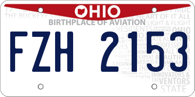 OH license plate FZH2153