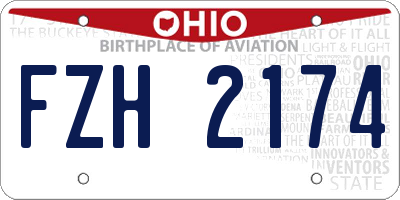 OH license plate FZH2174