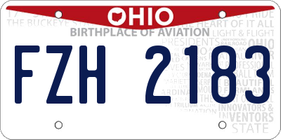 OH license plate FZH2183