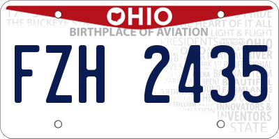 OH license plate FZH2435