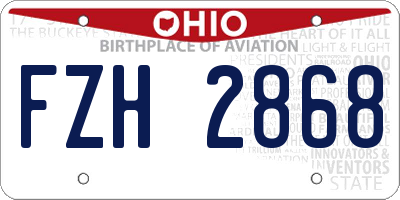 OH license plate FZH2868