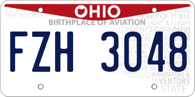 OH license plate FZH3048