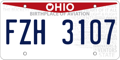 OH license plate FZH3107