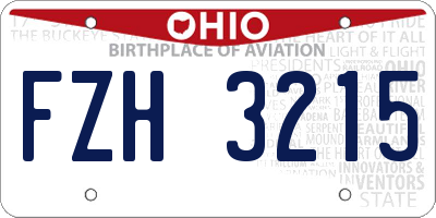 OH license plate FZH3215