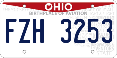 OH license plate FZH3253