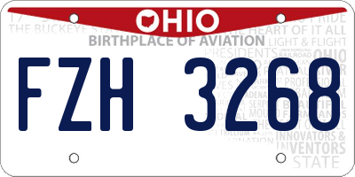 OH license plate FZH3268