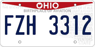 OH license plate FZH3312