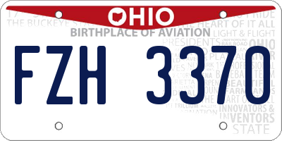 OH license plate FZH3370
