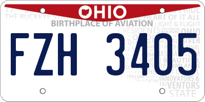 OH license plate FZH3405