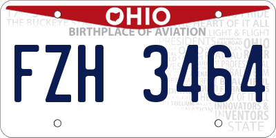 OH license plate FZH3464