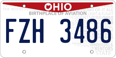 OH license plate FZH3486