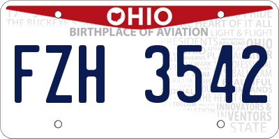OH license plate FZH3542