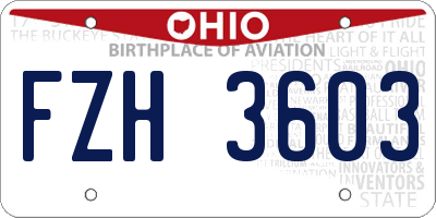 OH license plate FZH3603