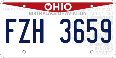 OH license plate FZH3659