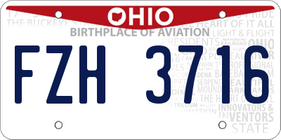 OH license plate FZH3716