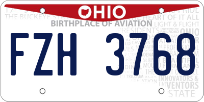 OH license plate FZH3768