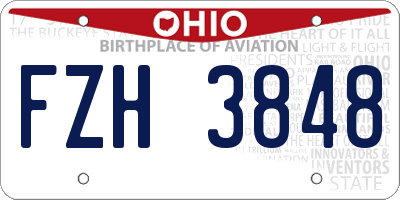 OH license plate FZH3848