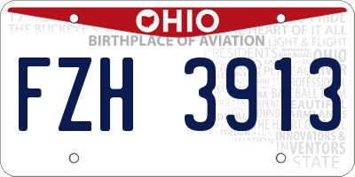 OH license plate FZH3913